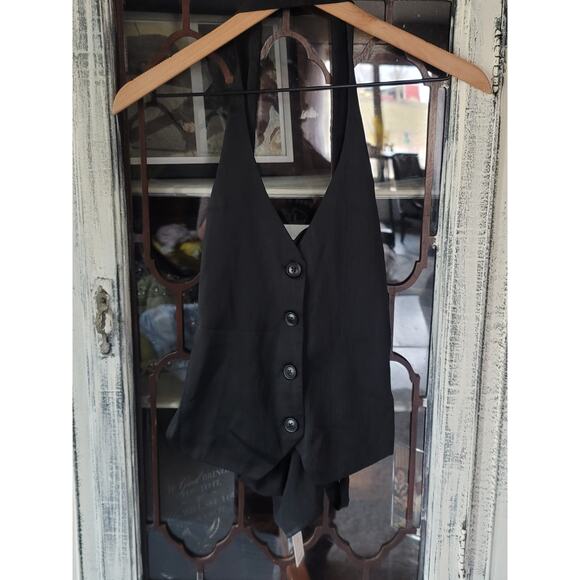 Anthropologie Current Air Sleek Black Halter Vest - New XL - Picture 6 of 7